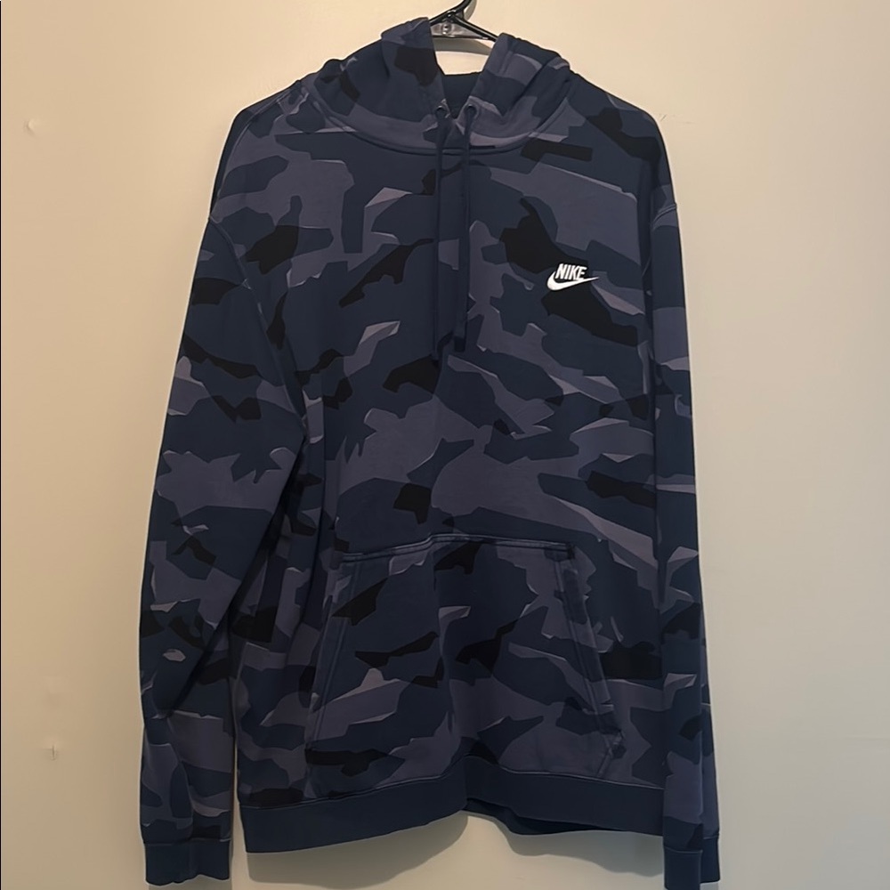 Nike Camo Blue and Black Camo Hoodie